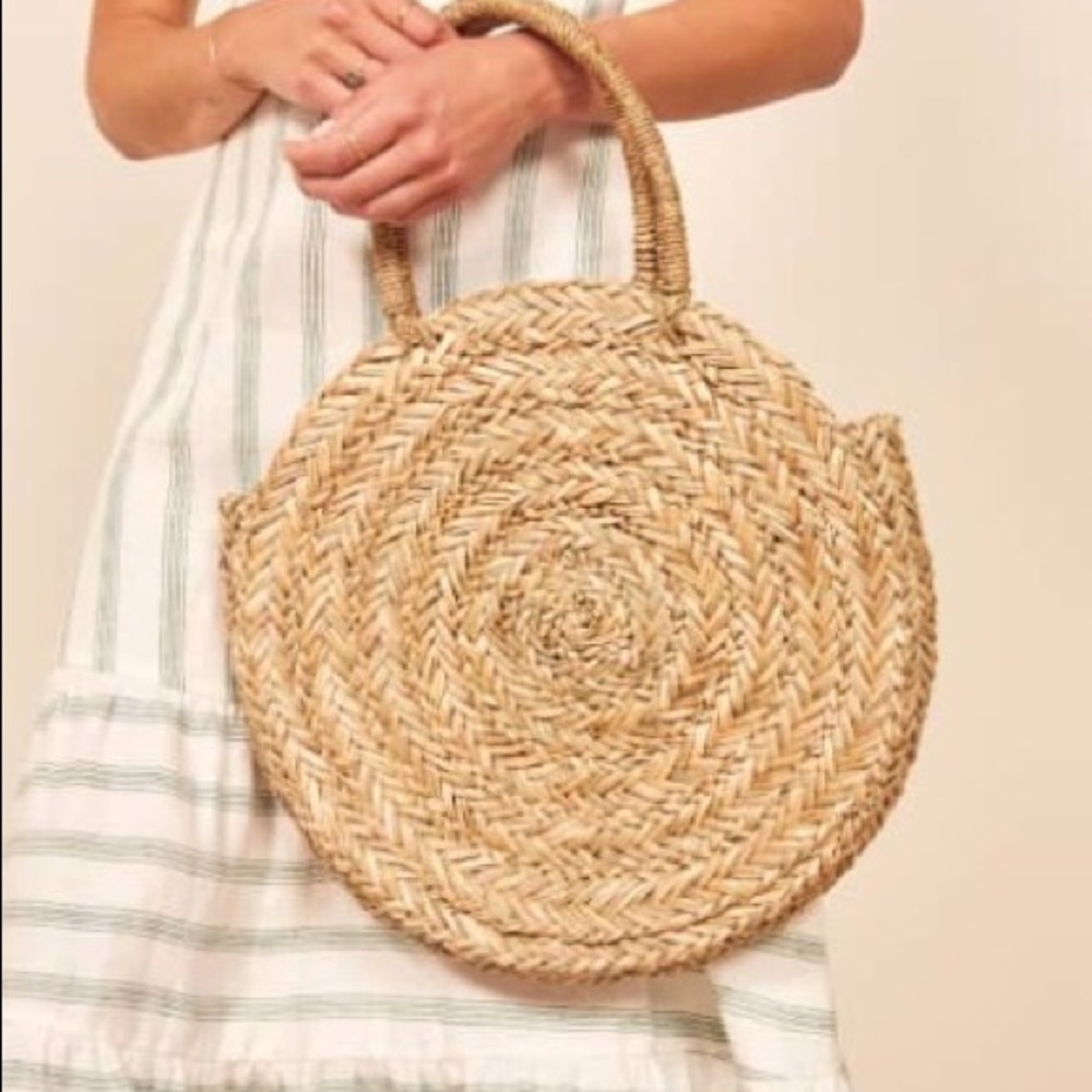 12th Tribe | handwoven circle straw handbag - Picture 1 of 8